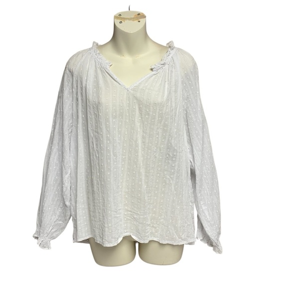 J Crew XL Swiss Dot White Women's Top - Picture 1 of 6